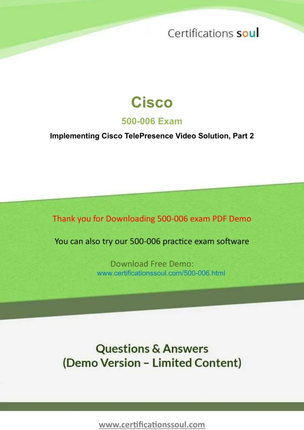 Cisco 500-006 Exam Practice