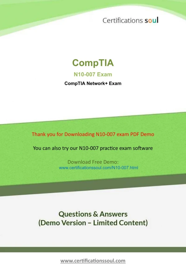 CompTIA N10-007 Exam Practice