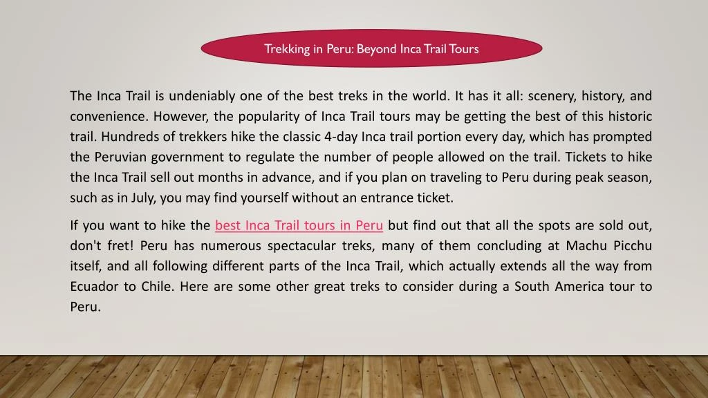 trekking in peru beyond inca trail tours