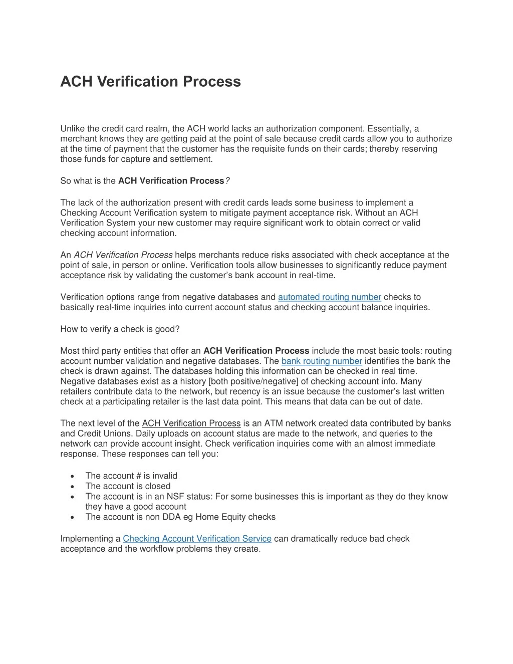 ach verification process