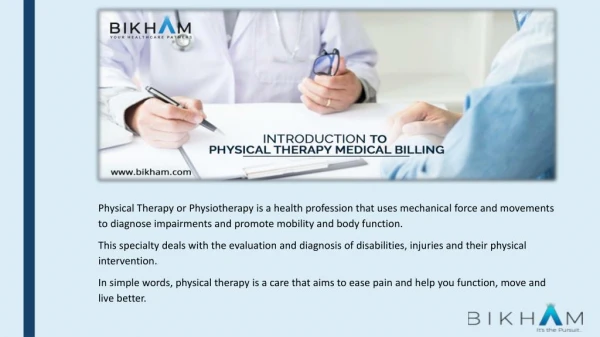 Physical therapy medical billing services