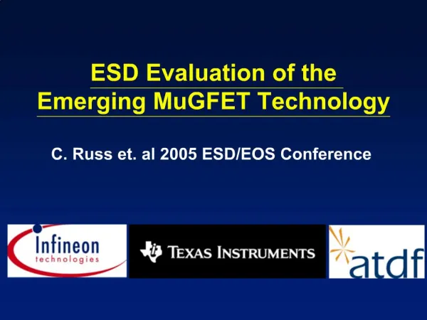 ESD Evaluation of the Emerging MuGFET Technology