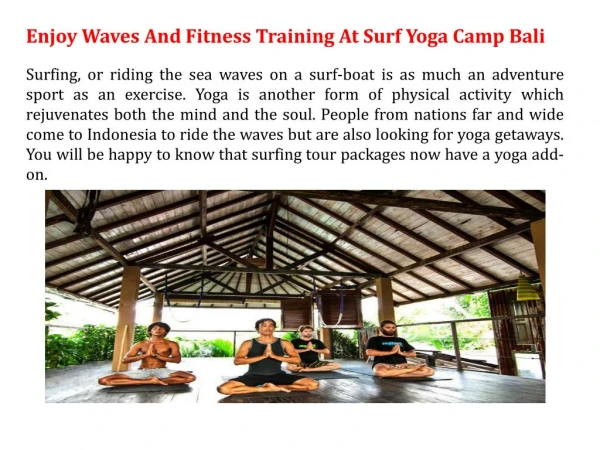 Enjoy Waves And Fitness Training At Surf Yoga Camp Bali