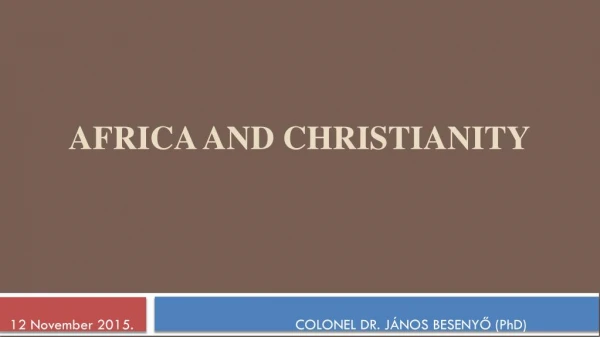 Africa and the Christianity