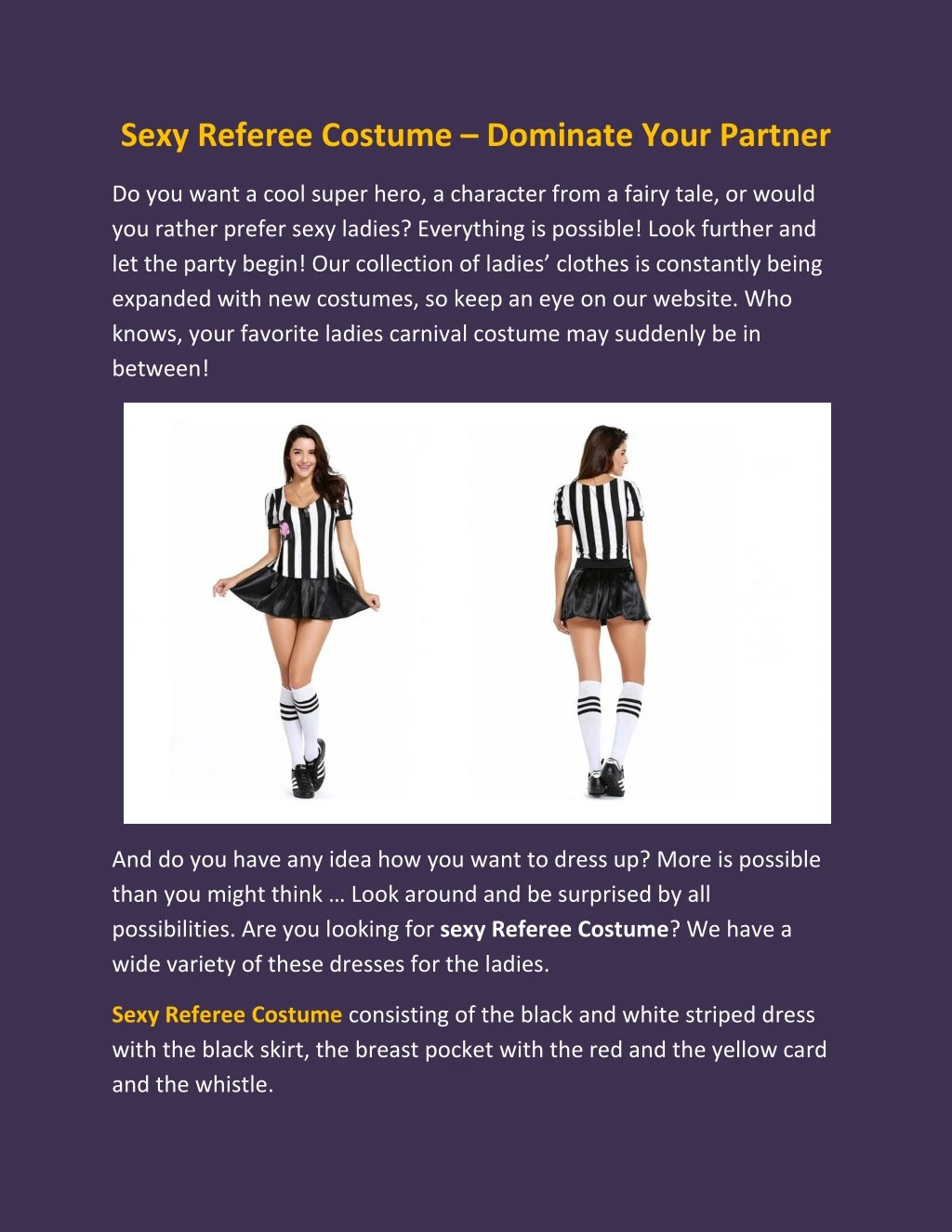 sexy referee costume dominate your partner