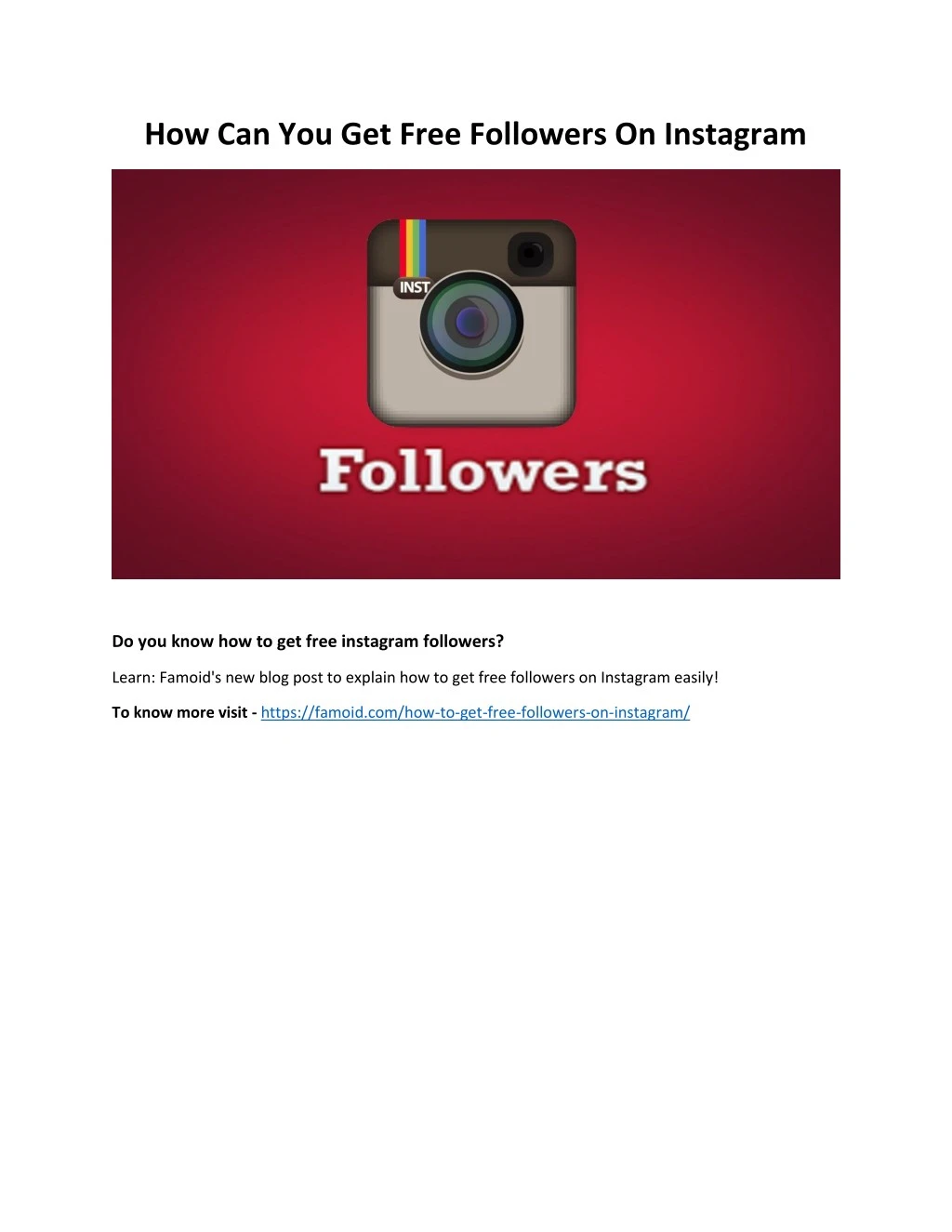how can you get free followers on instagram