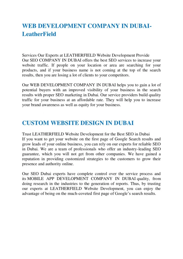 WEB DESIGN COMPANY IN DUBAI
