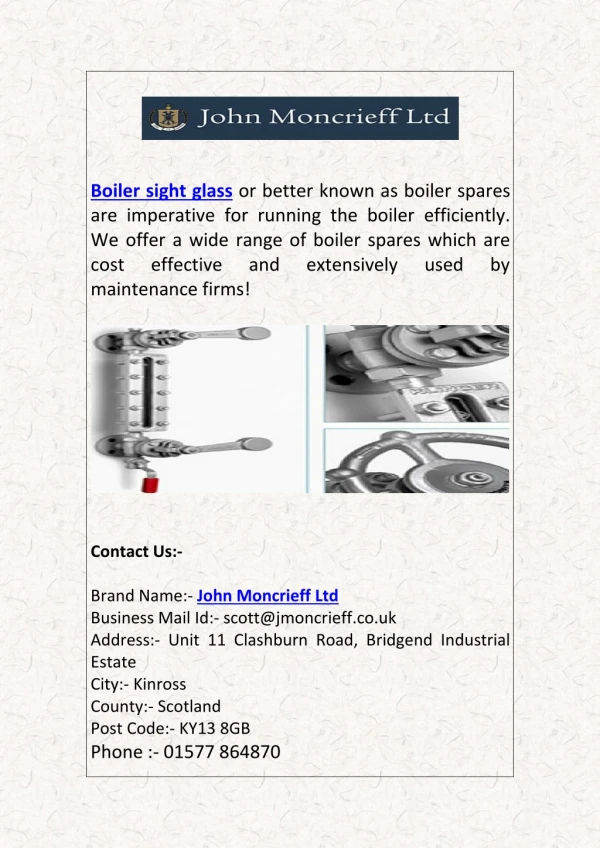 Buy Steam Boiler Sight Glass Online