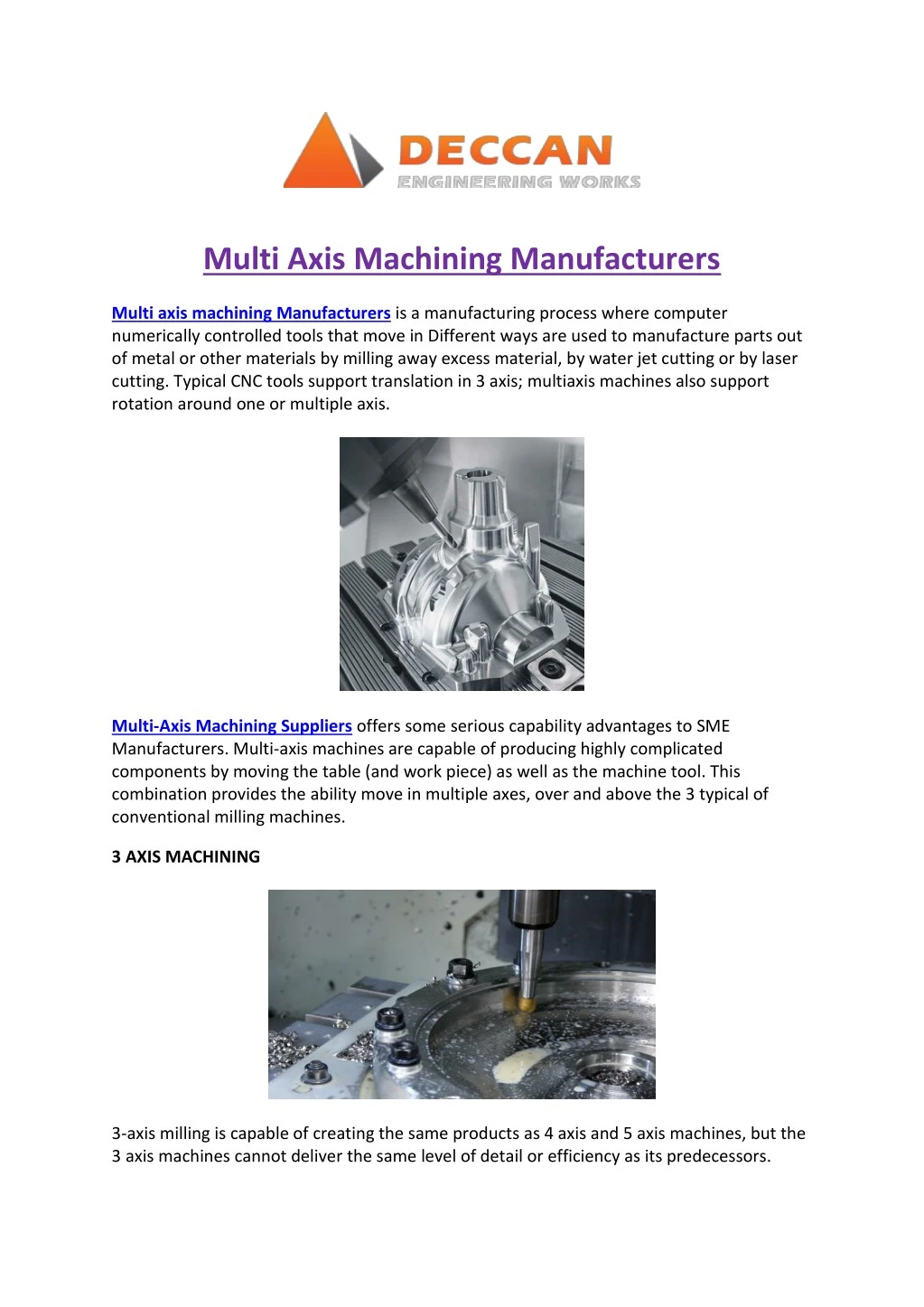 multi axis machining manufacturers