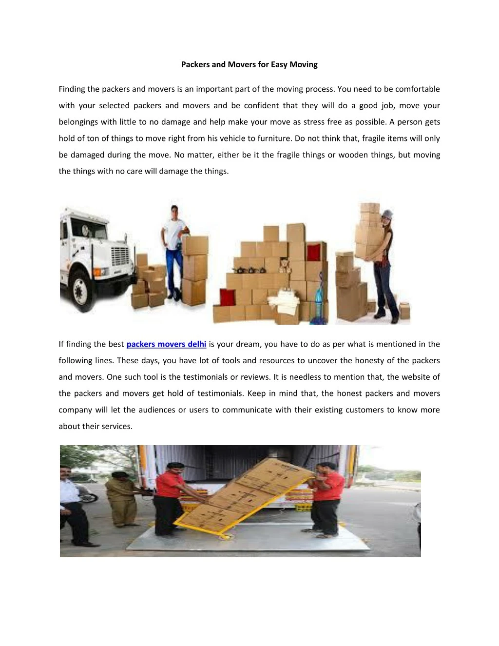 packers and movers for easy moving