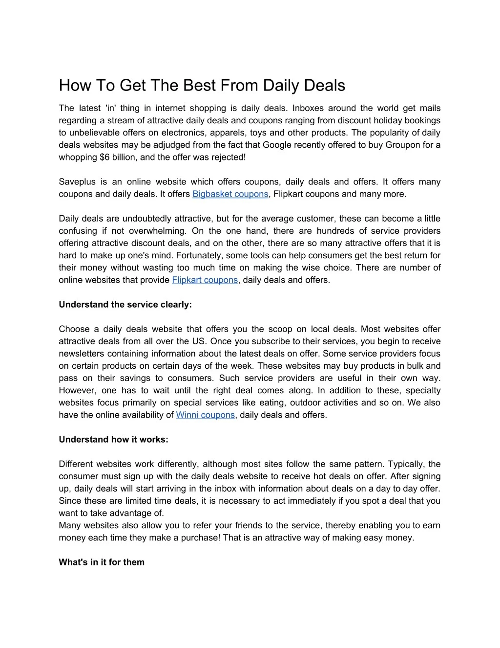 how to get the best from daily deals