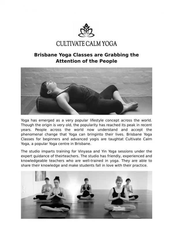 Brisbane Yoga Classes are Grabbing the Attention of the People