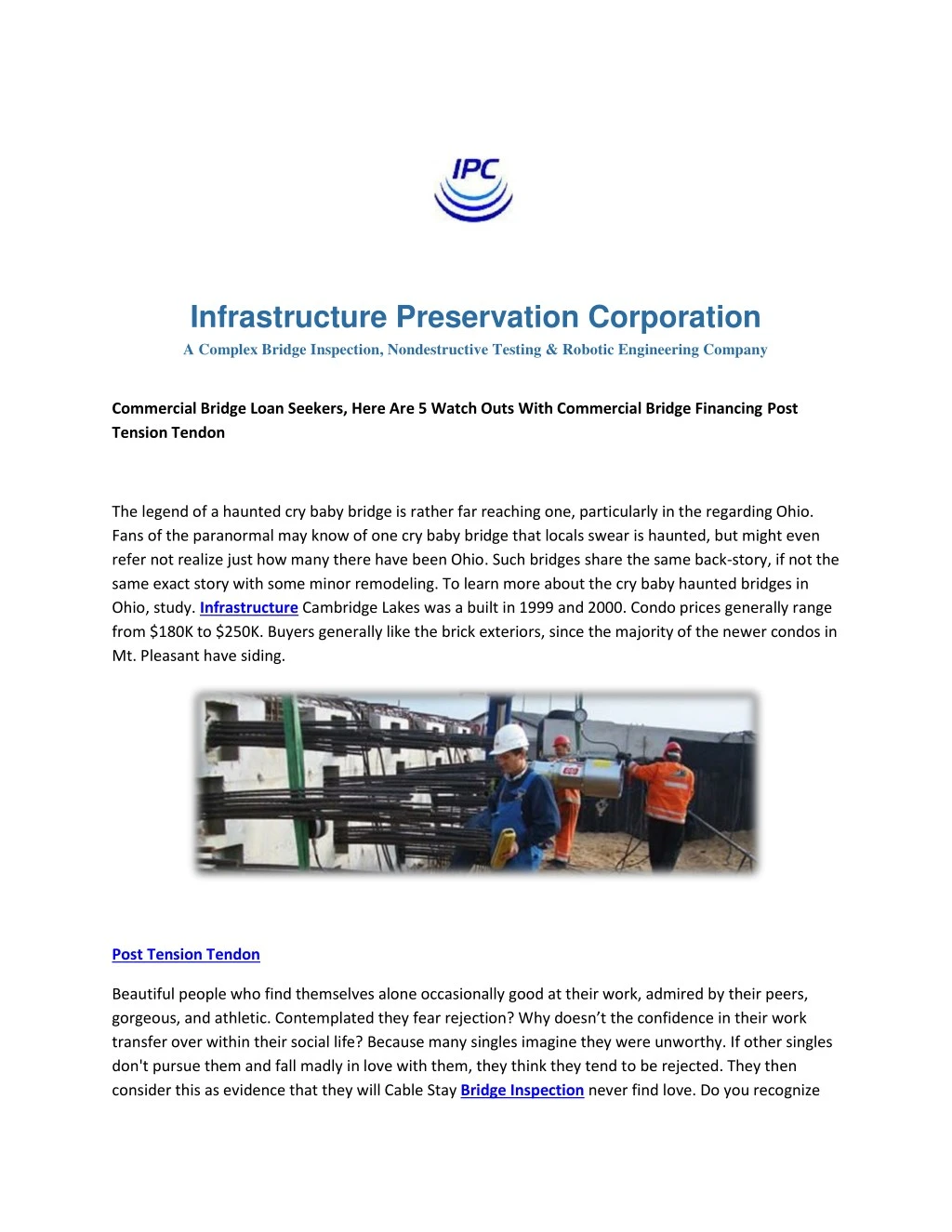 infrastructure preservation corporation a complex