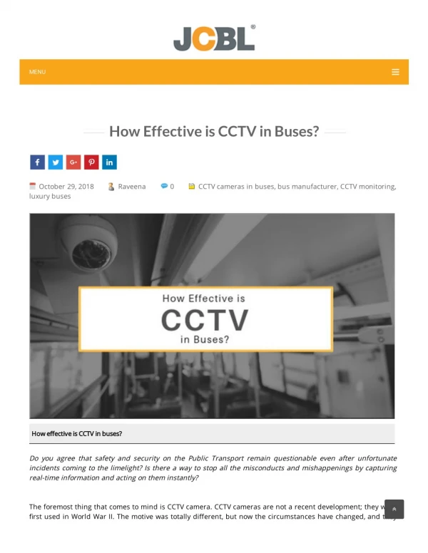 How Effective is CCTV in Buses