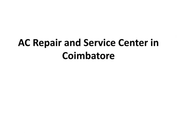 AC repair and service in Coimbatore