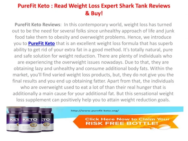 PureFit Keto - Powerful Weight Loss Supplement But Does It Work?