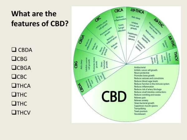 What are the features of CBD?