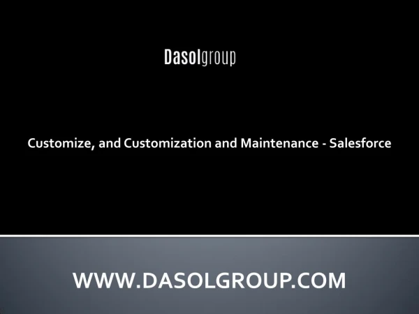 Customize, and Customization and Maintenance - Salesforce