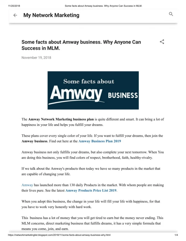 Some facts about Amway business. Why Anyone Can Success in MLM.