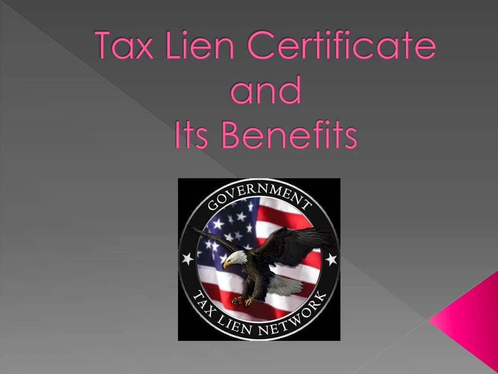 tax lien certificate and its benefits