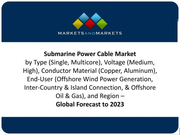 Submarine Power Cable Market growth prospects 2023 and projected to reach $ 16.56 billion