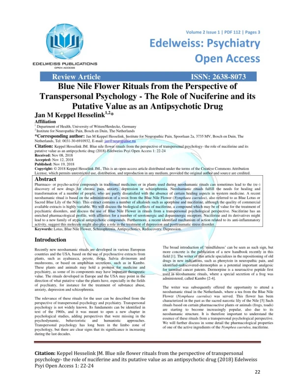 What is the role of Nuciferine in the Transpersonal Psychology?