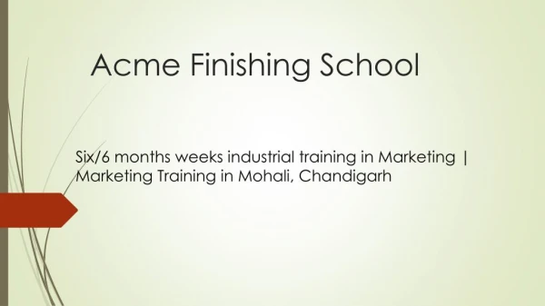 Six/6 months weeks industrial training in Marketing | Marke