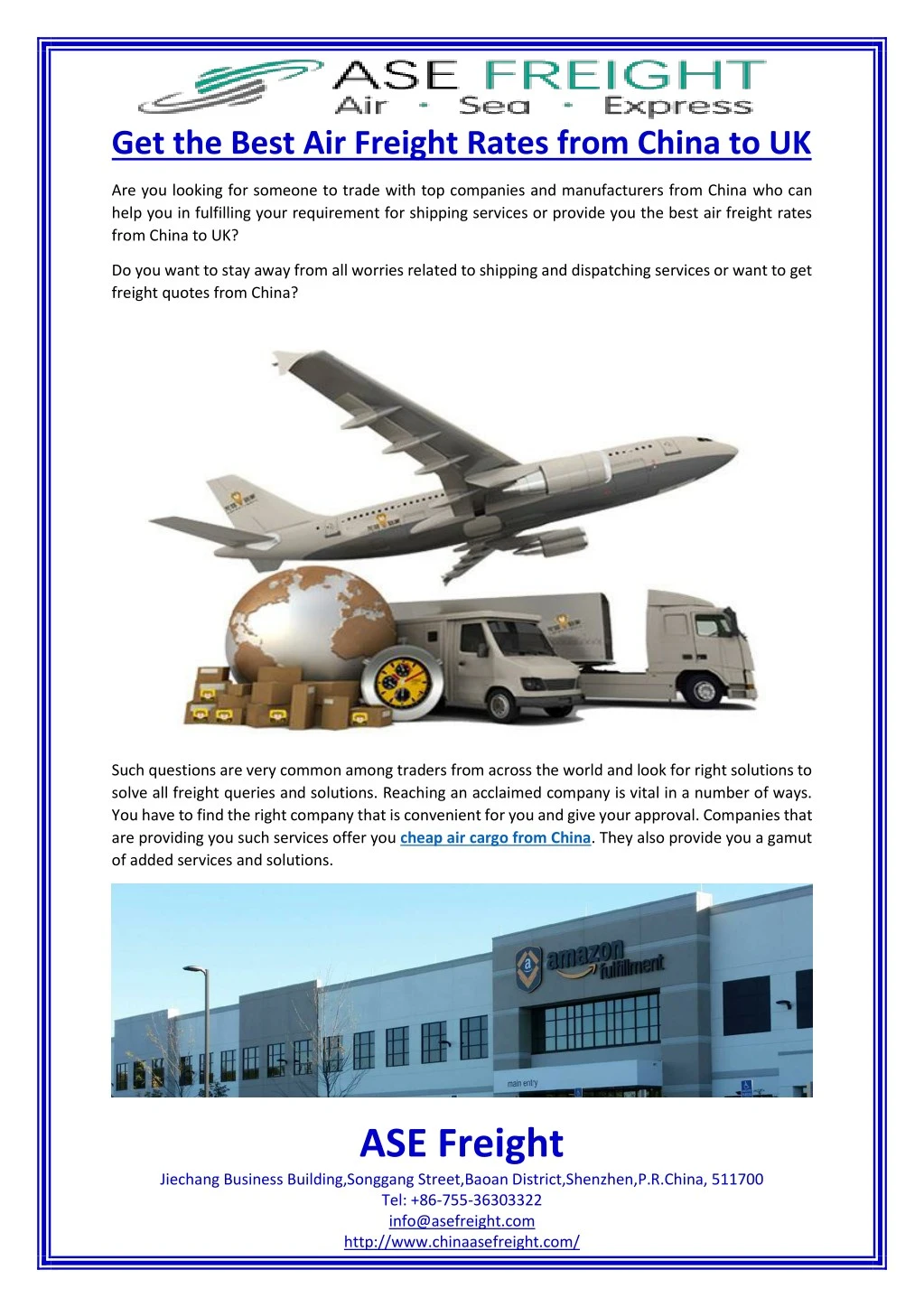 get the best air freight rates from china to uk