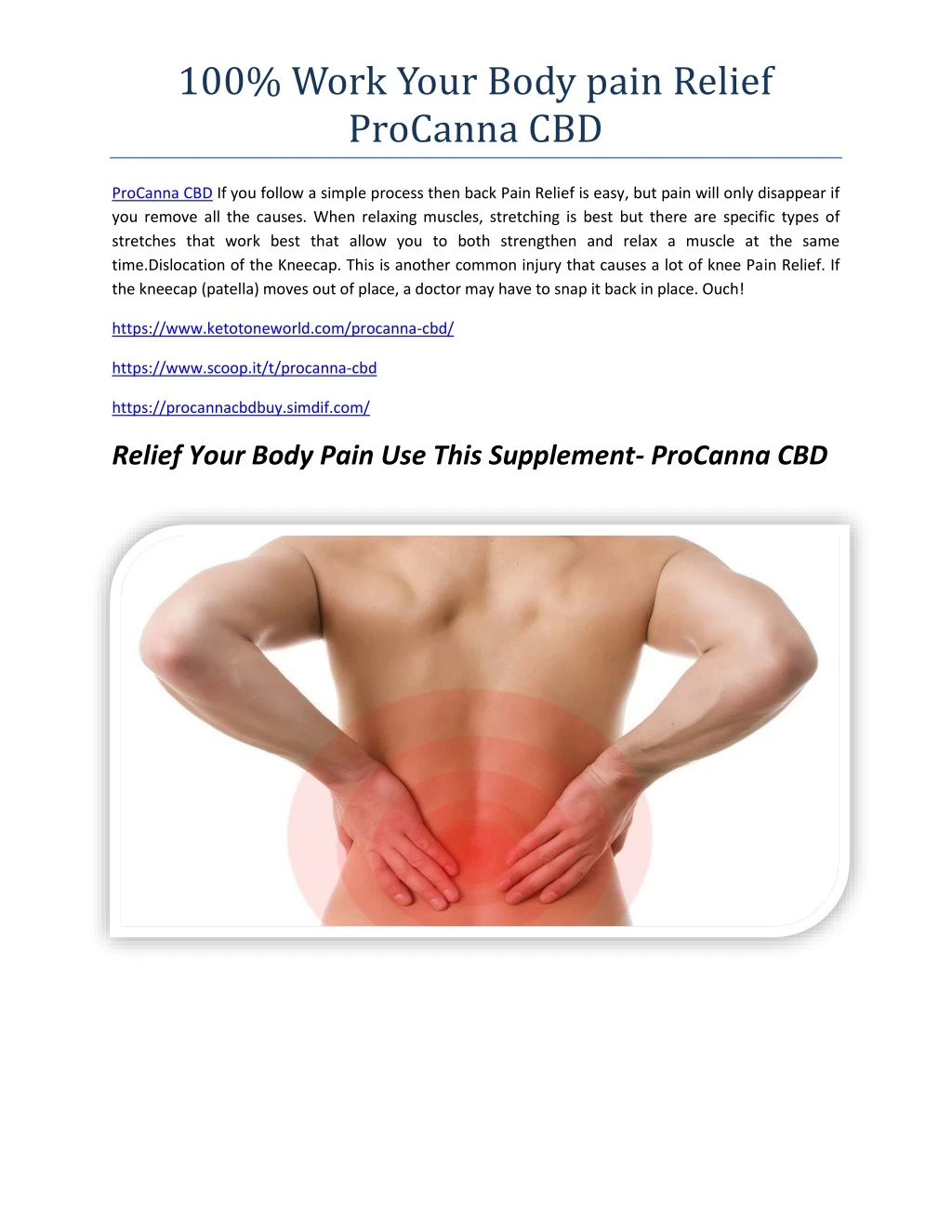 100 work your body pain relief procanna cbd