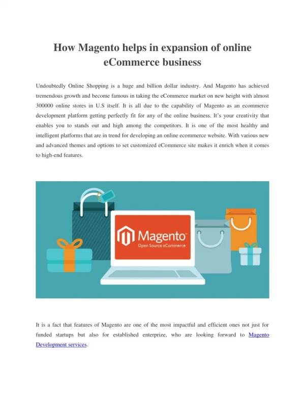 How Magento helps in expansion of online eCommerce business