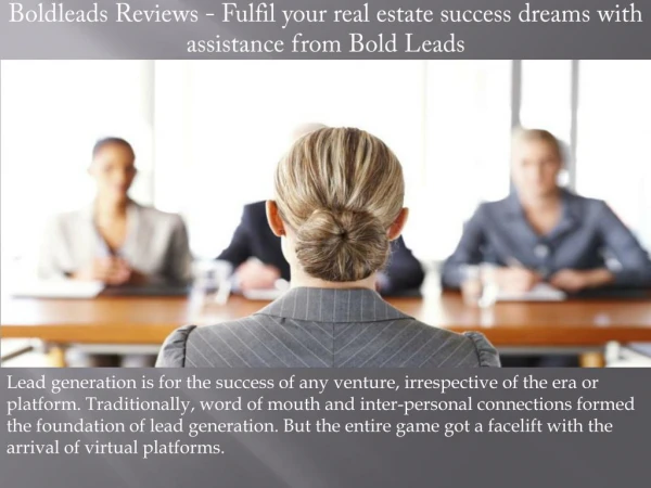 Boldleads Reviews - Fulfil your real estate success dreams with assistance from Bold Leads