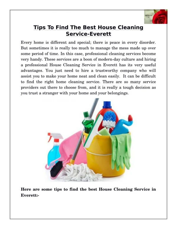 Tips To Find The Best House Cleaning Service-Everett