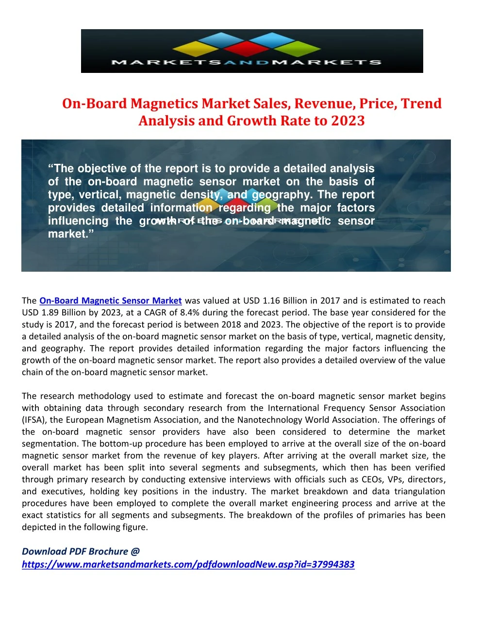on board magnetics market sales revenue price