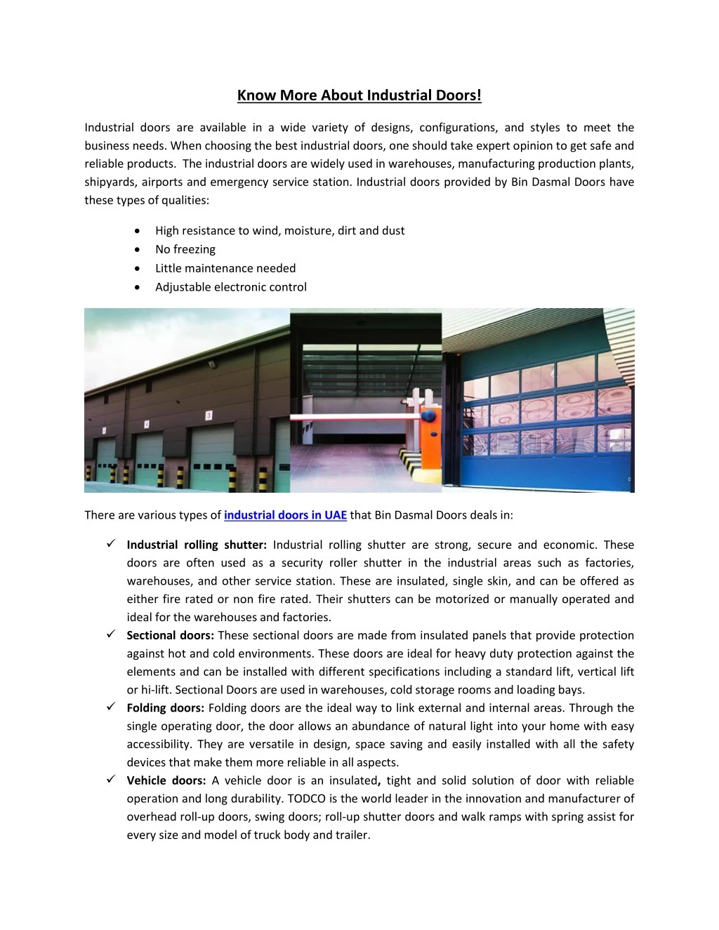 know more about industrial doors