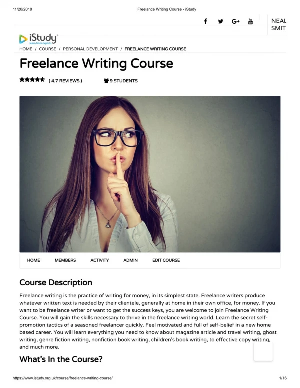 Freelance writing course - istudy
