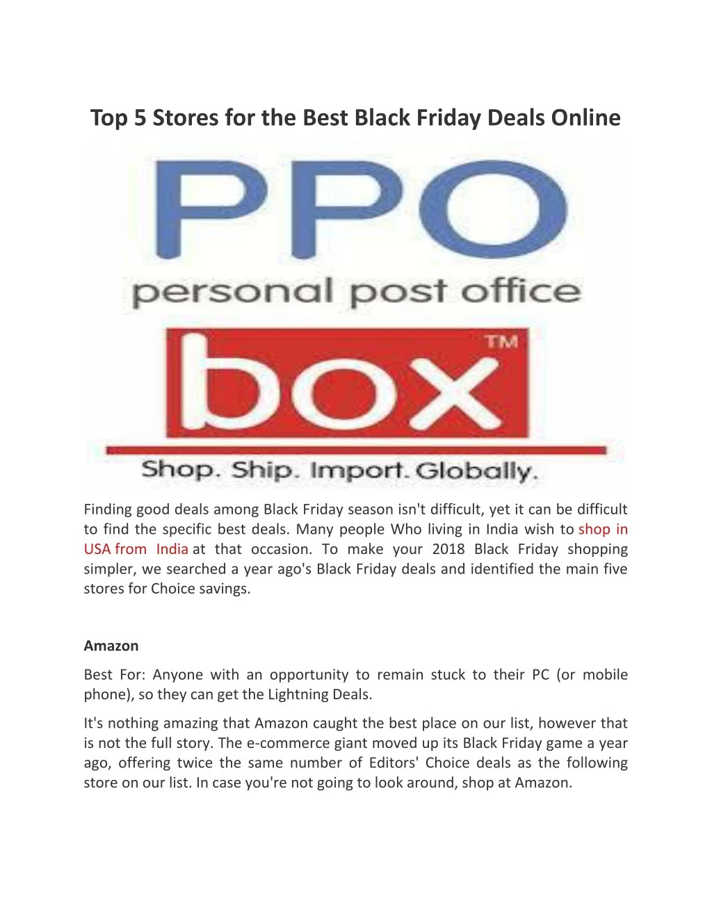 top 5 stores for the best black friday deals