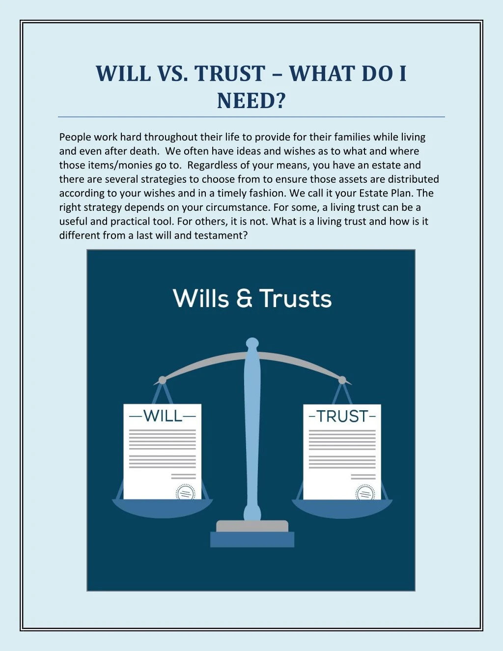 will vs trust what do i need