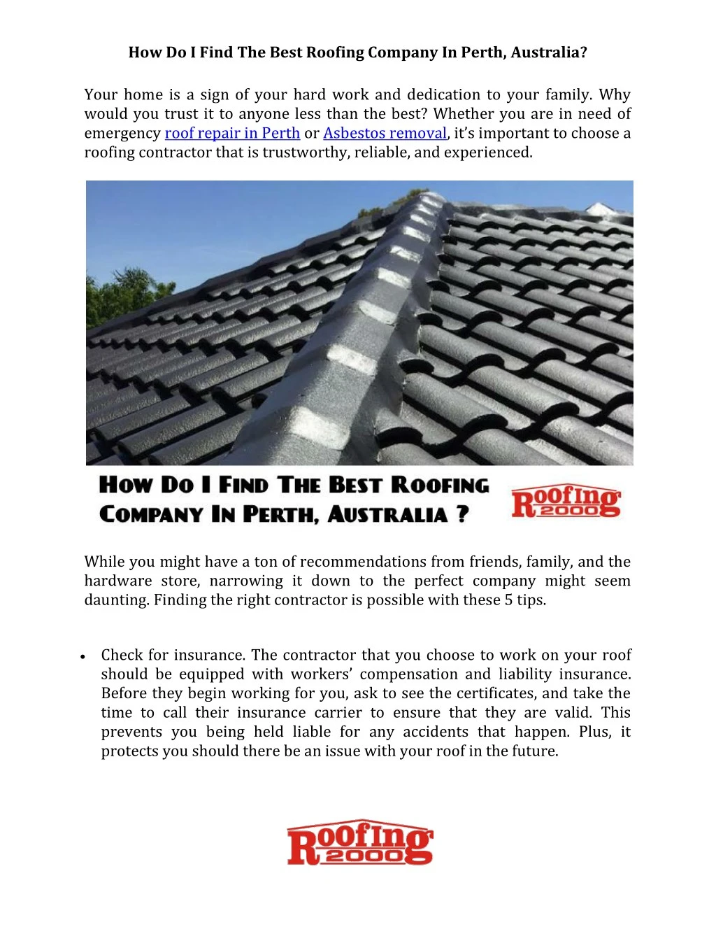 how do i find the best roofing company in perth