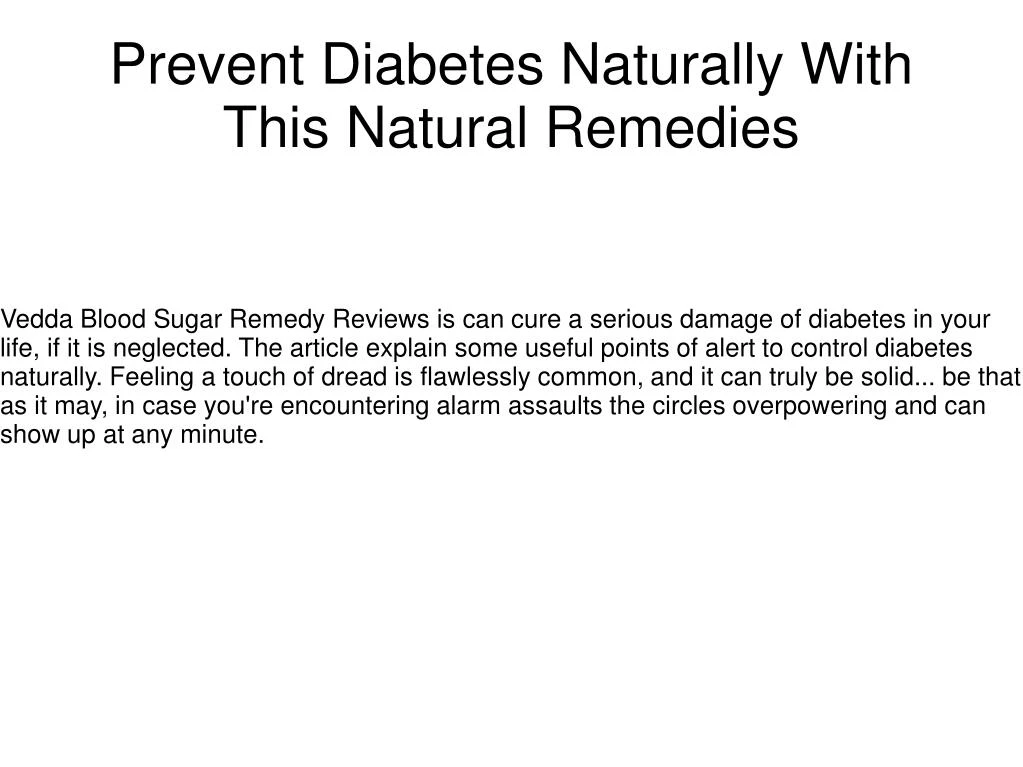 prevent diabetes naturally with this natural remedies