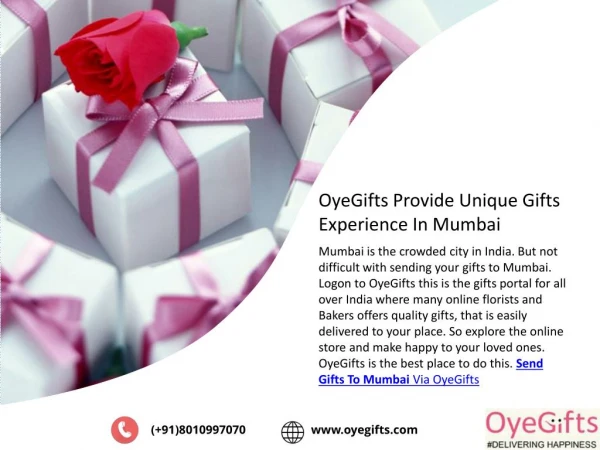 OyeGifts Provide Unique Gifts Experience In Mumbai