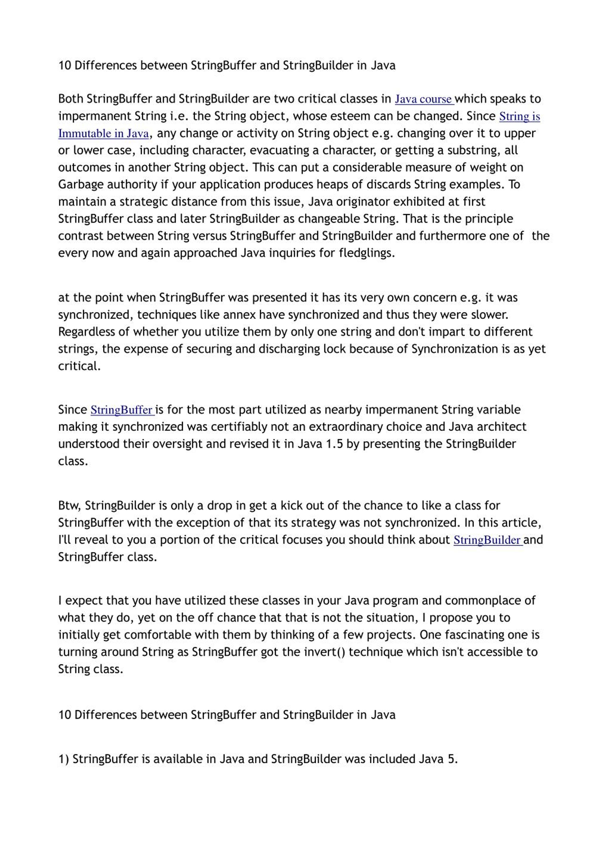 PPT - Top 10 Differences between StringBuffer and StringBuilder in Java ...