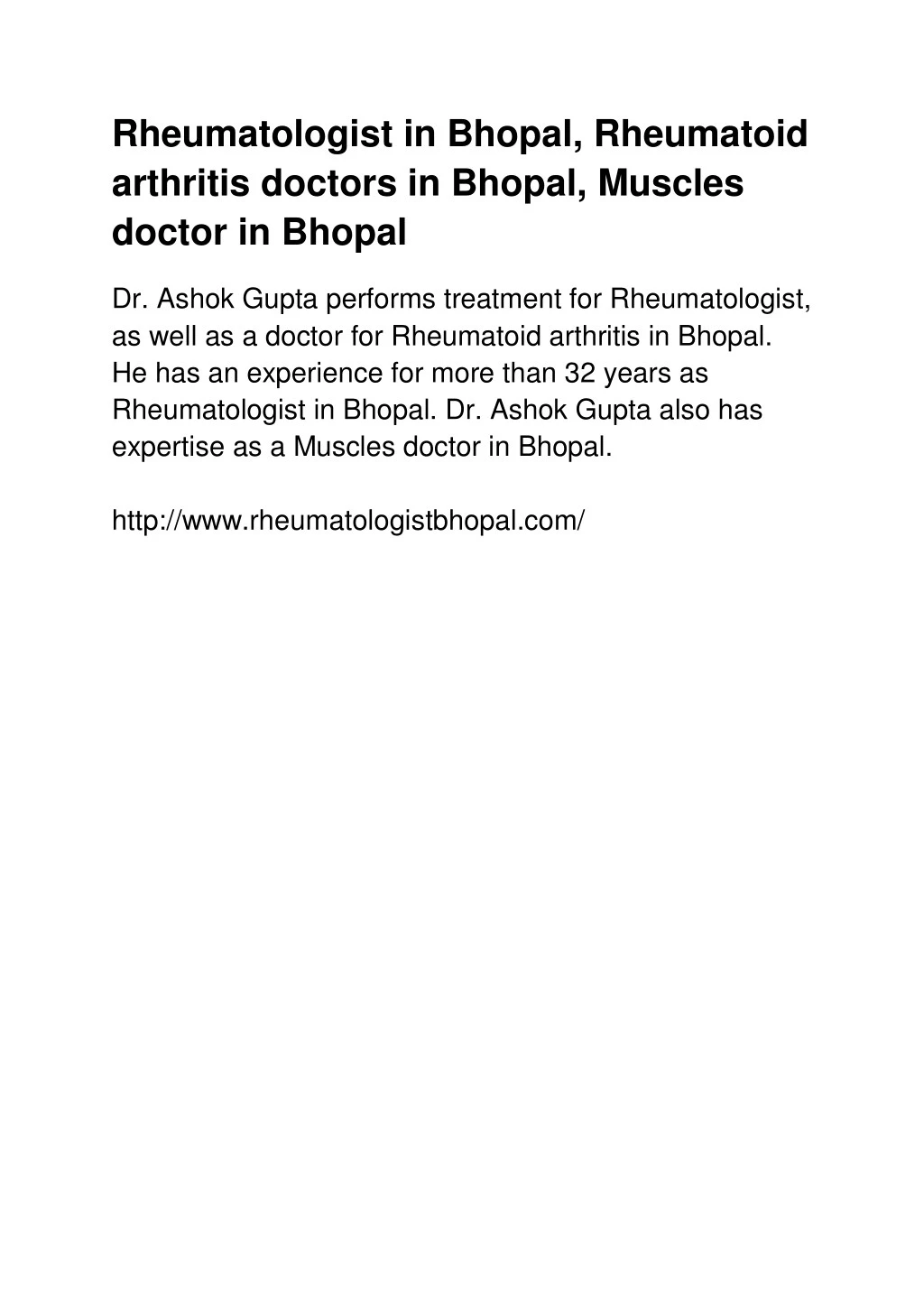 rheumatologist in bhopal rheumatoid arthritis