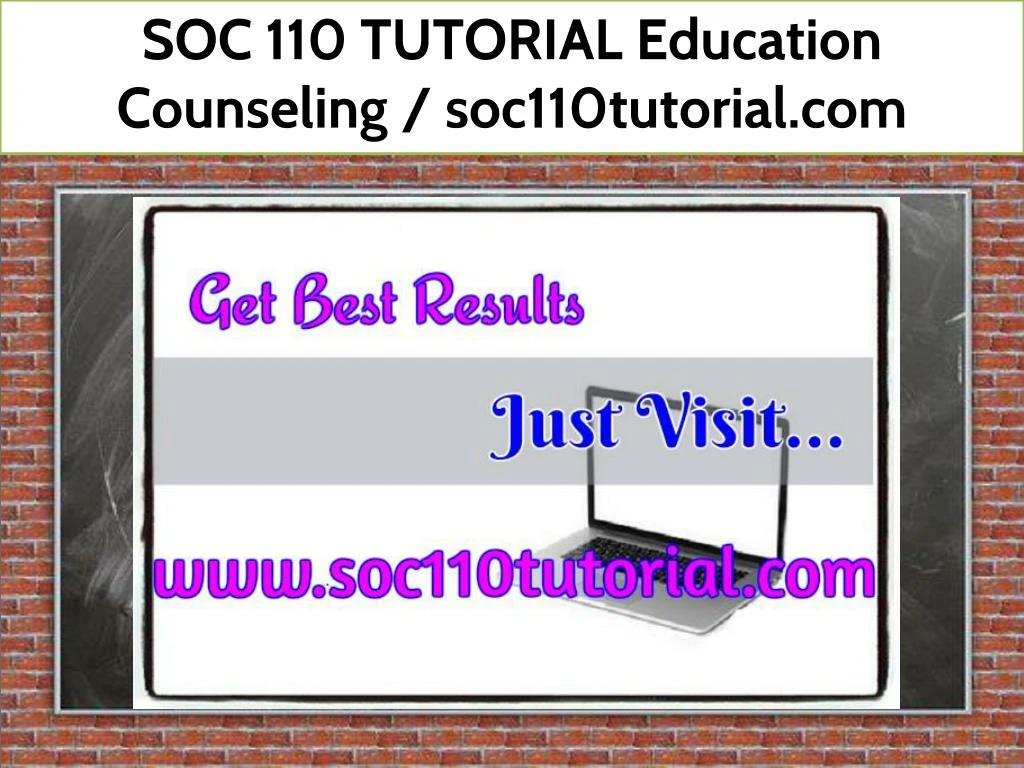 soc 110 tutorial education counseling