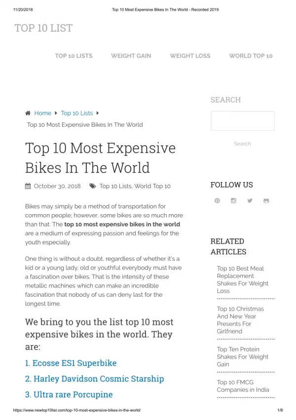 top 10 most expensive bikes in the world.