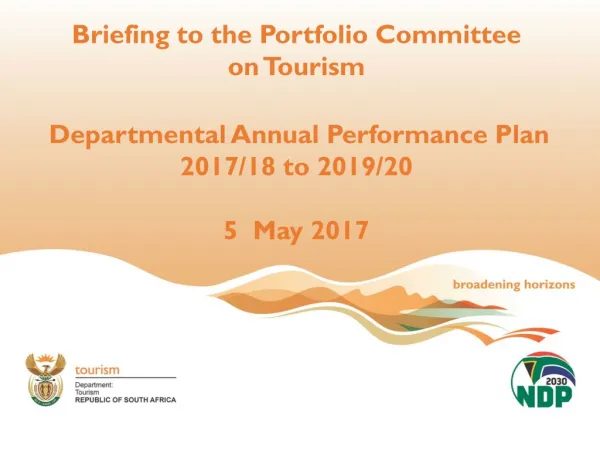 Briefing to the Portfolio Committee on Tourism