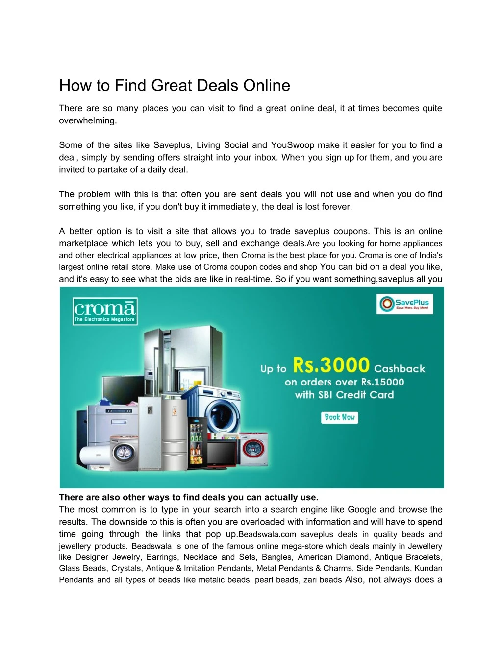how to find great deals online