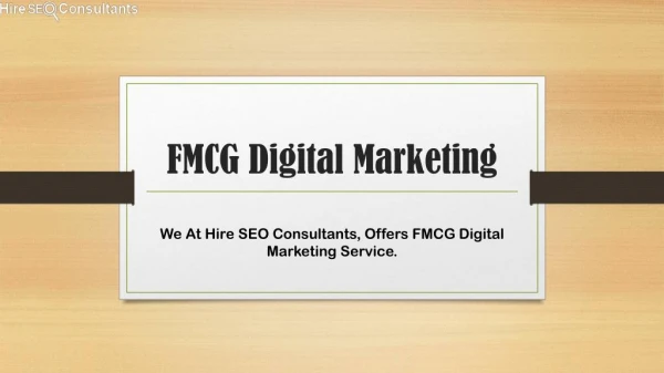 FMCG Digital Marketing Services