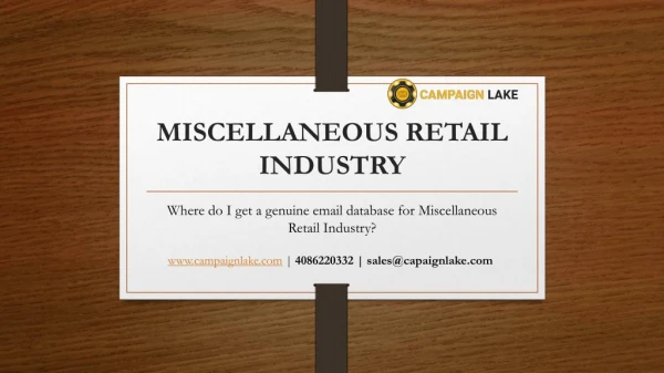 Miscellaneous Retail Industry Email List