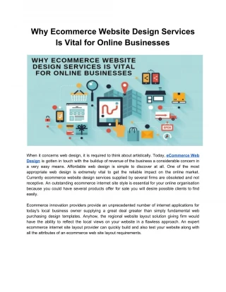 Why Ecommerce Website Design Services Is Vital for Online Businesses - slide 1
