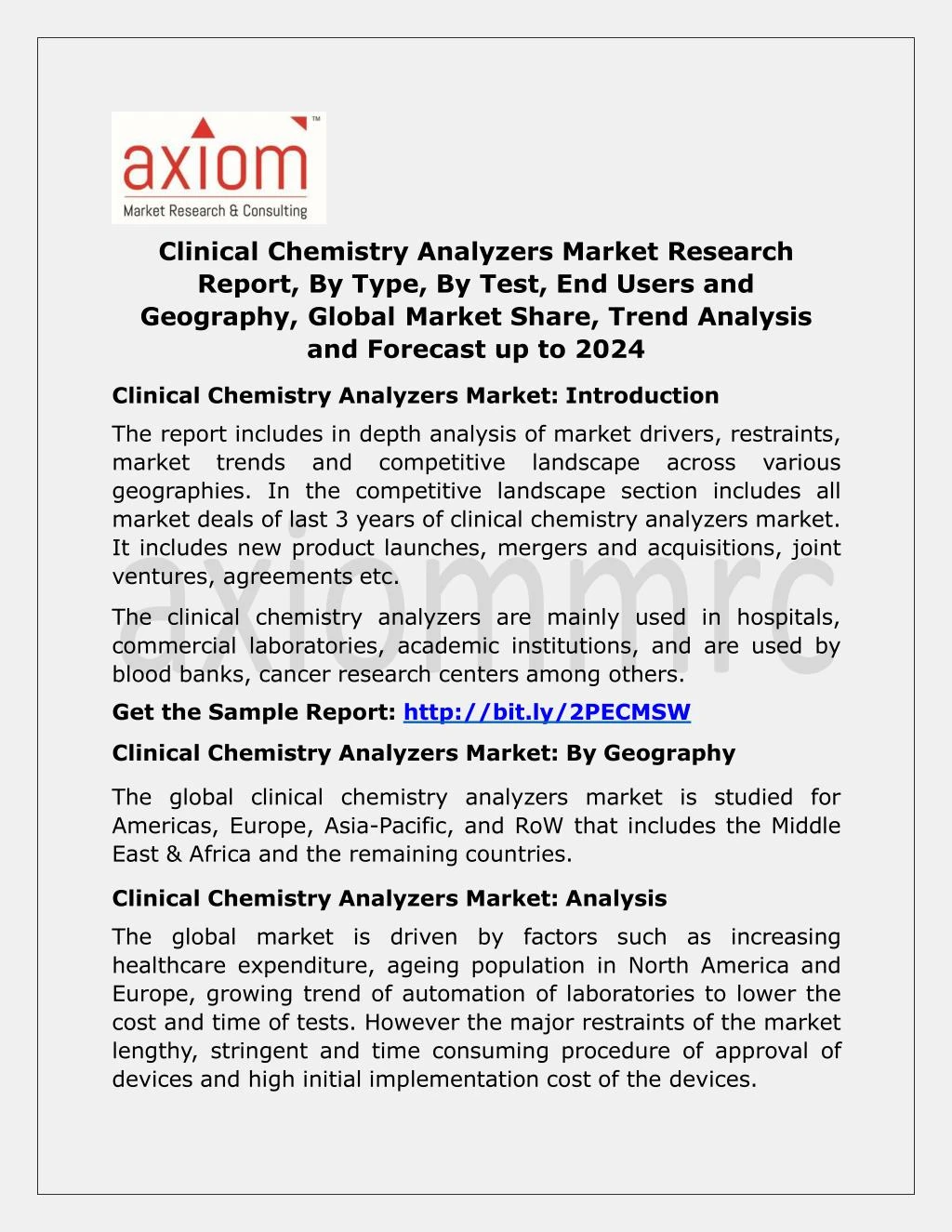 clinical chemistry analyzers market research